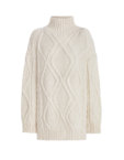 Светр з візерунком косами молочний FIORE BIANCO (FRBC_FB_2302_milk)