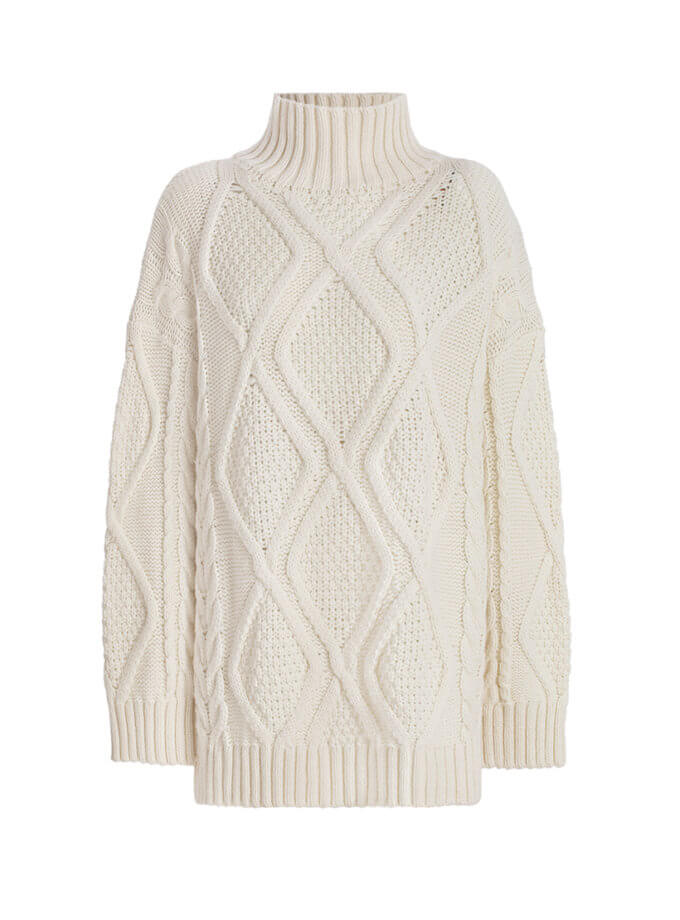 Джемпер з візерунком косами молочний FIORE BIANCO (FRBC_FB_2302_milk) - фото 15