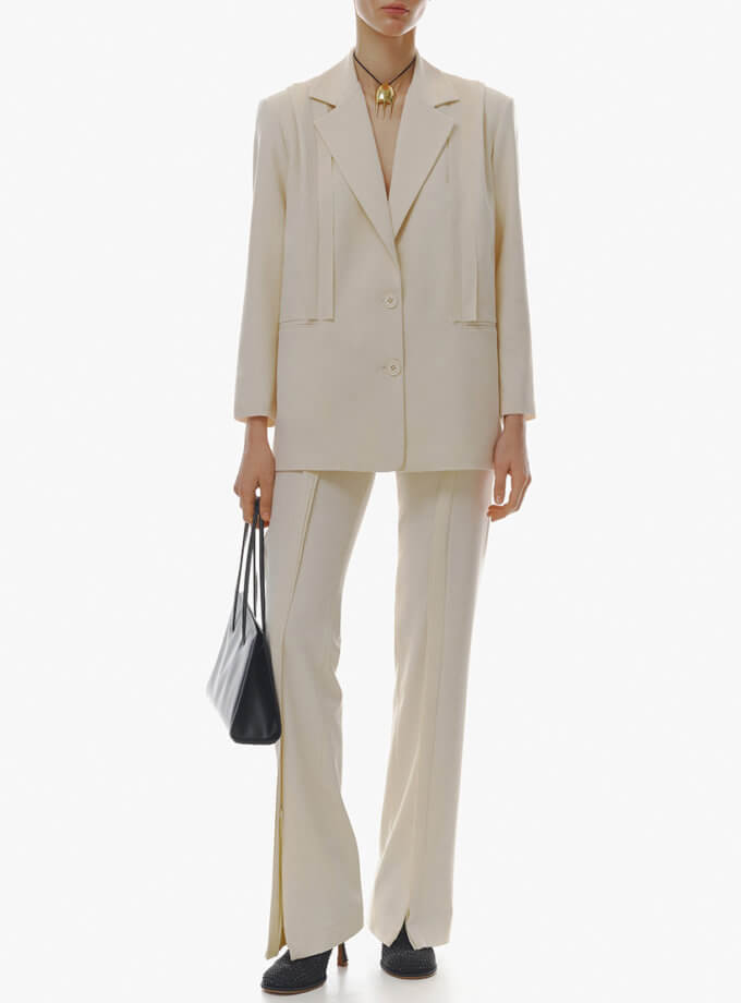 Брюки бежеві з розрізами OUN (OUN_FW23-15-PANTS)