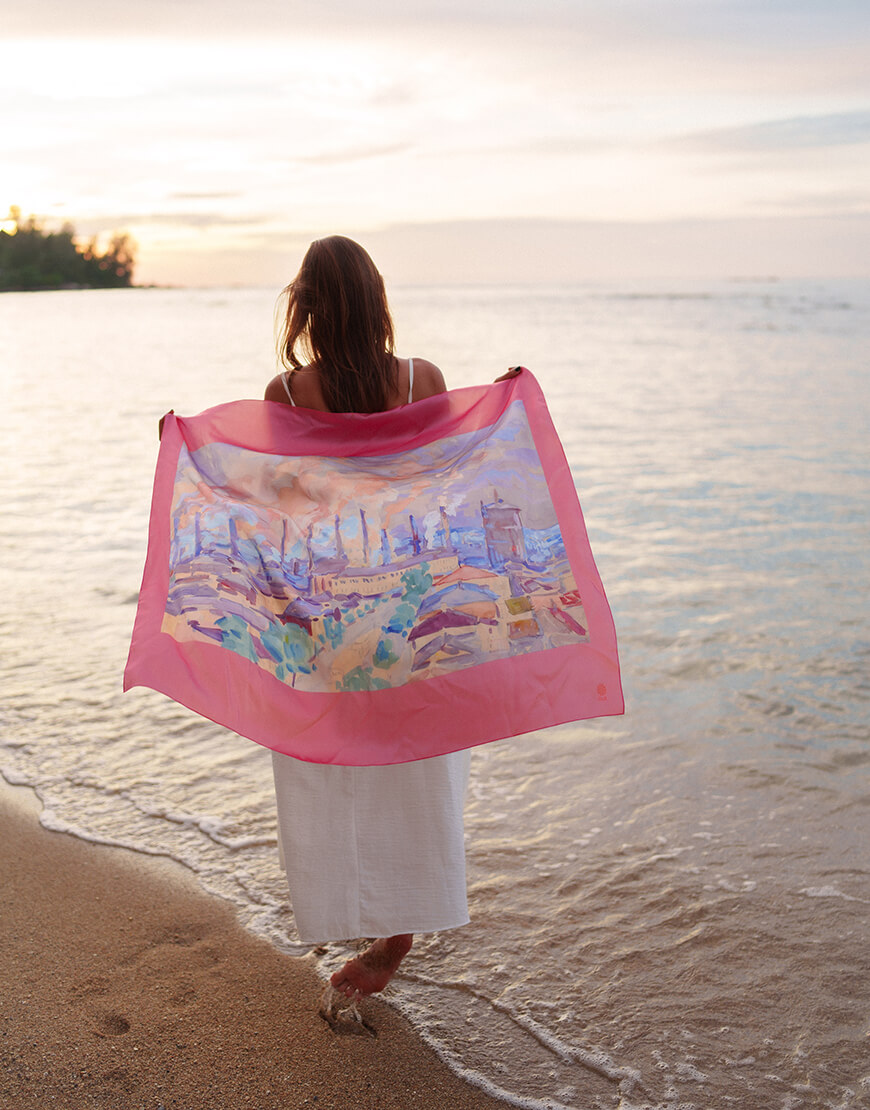 Олексій Шовкуненко. Завод працює. Донецьк (3) Херсонський музей: шовкова хустка Завод працює OLIZ (OL_020) - фото 5