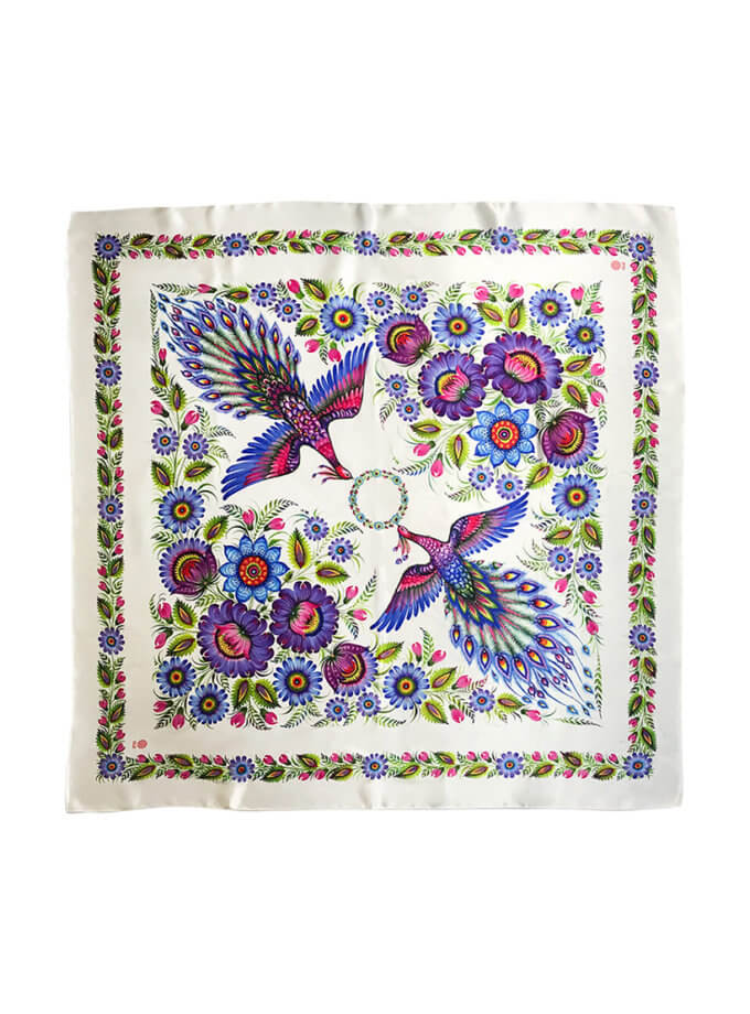 Біла хустка Чарівні Жар-птиці OLIZ (OL_007)