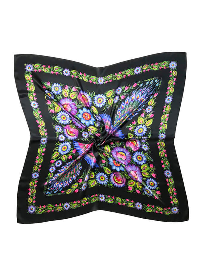 Чорна хустка Чарівні Жар-птиці OLIZ (OL_008)