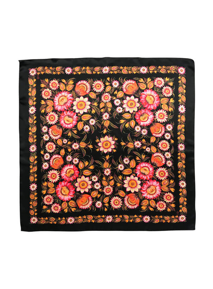 Шовкова хустка Чорне Золото OLIZ (OL_005)