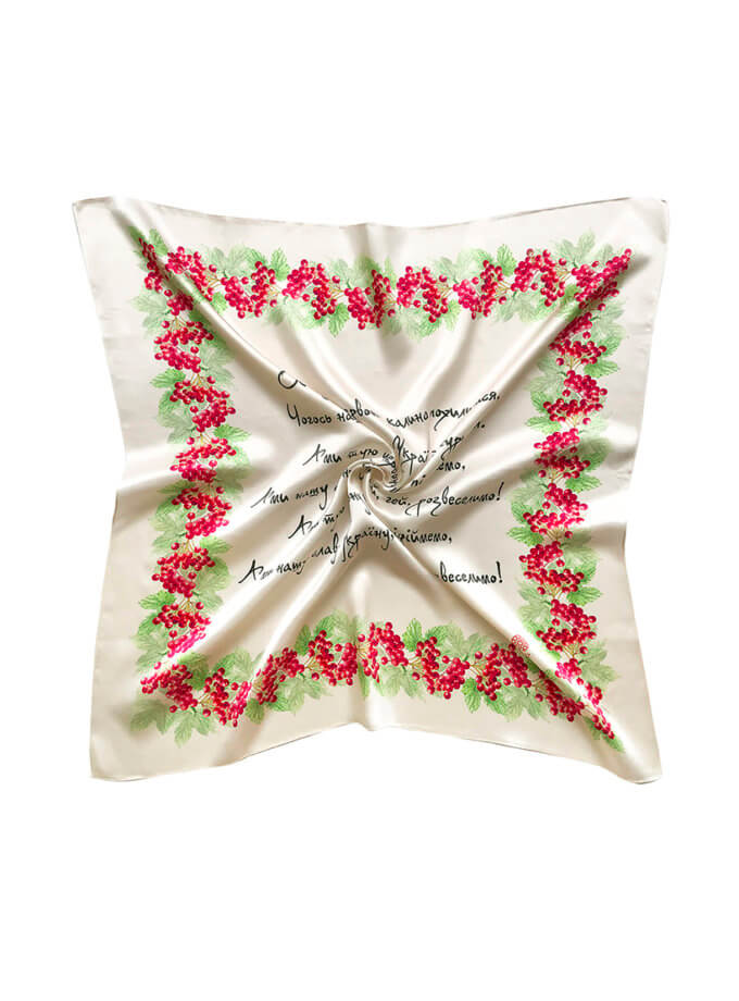 Шовкова хустка Ой у лузі червона калина OLIZ (OL_027)