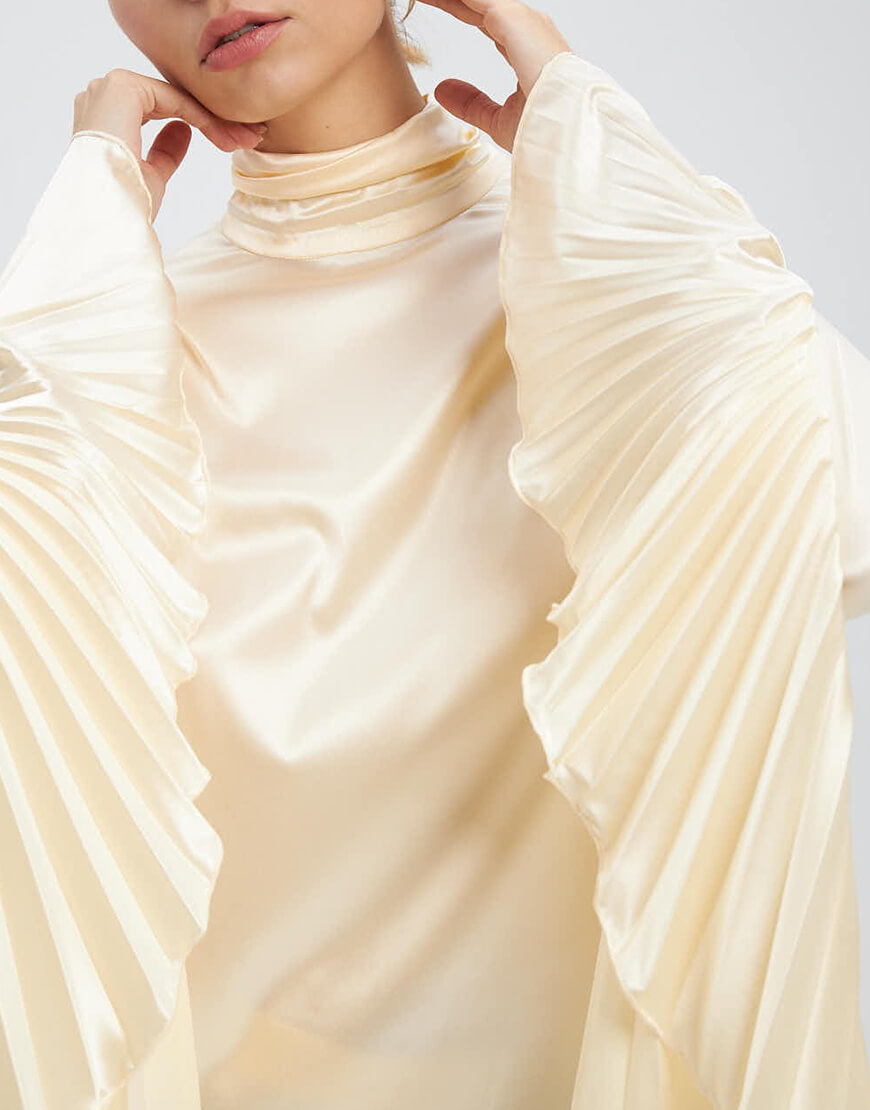 32 Костюм з блузою та штанами з віскози молочного кольору THE ESSENCE (ESSNC_TE-24) - фото 5