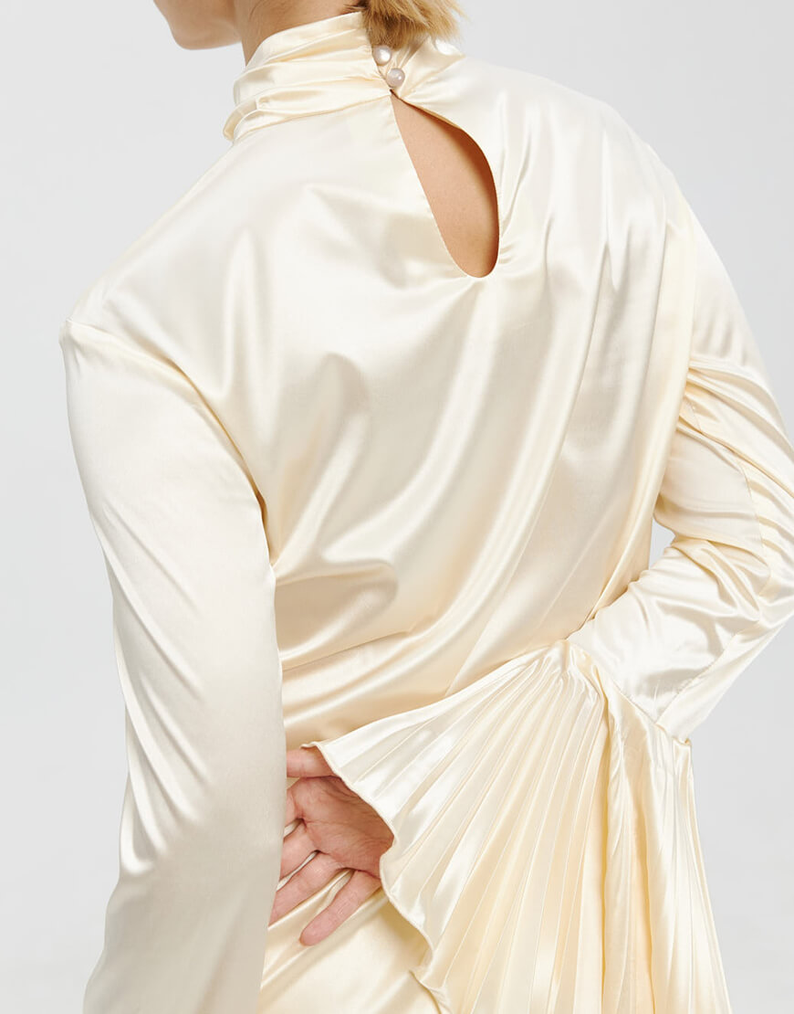 34 Костюм з блузою та штанами з віскози молочного кольору THE ESSENCE (ESSNC_TE-24) - фото 3