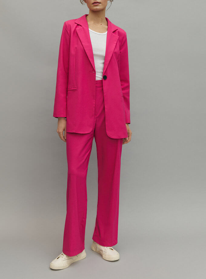 Однобортний піджак кольору фуксія THE ESSENCE (ESSNC_TE23-13)