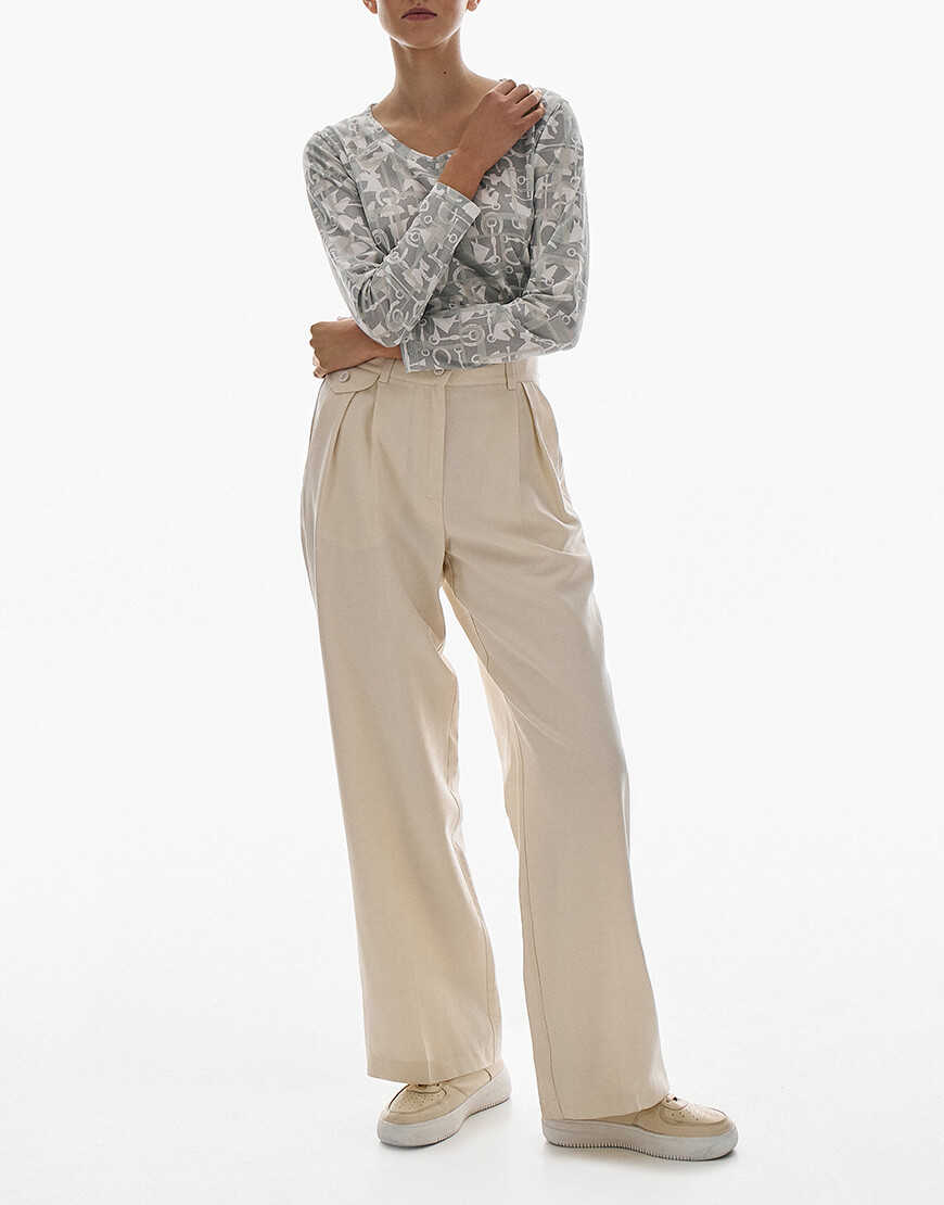 ESSNC_TE23-18 Прямі брюки молочного кольору THE ESSENCE (ESSNC_TE23-18)