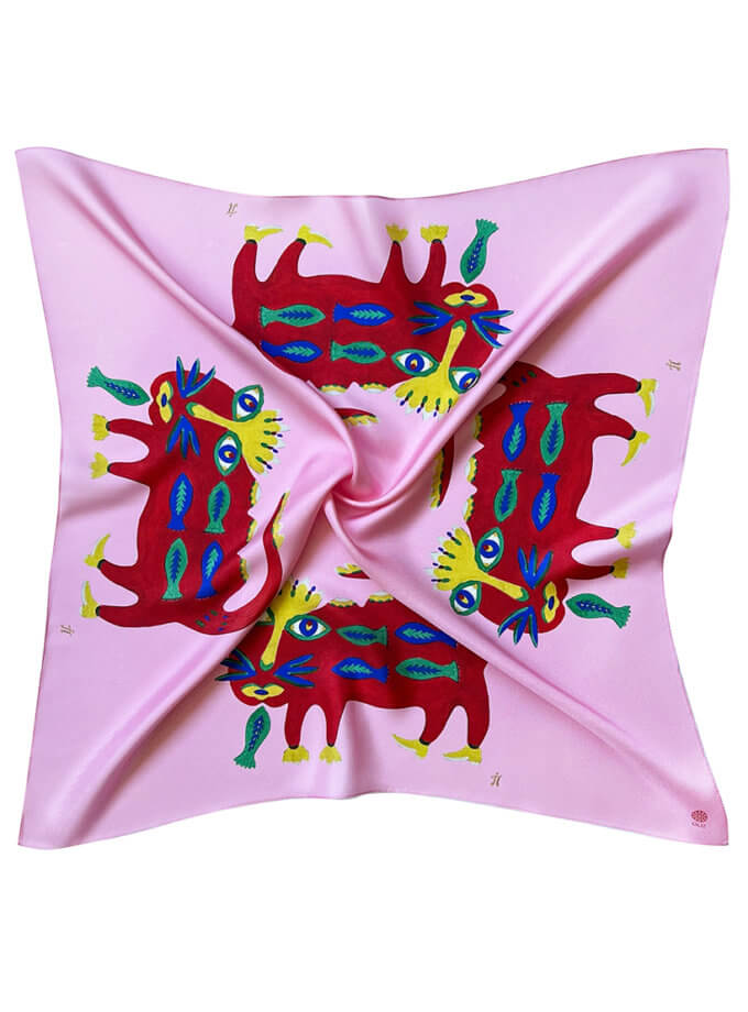 Шовкова хустка Добрий звір золоту рибку полюбив OLIZ (OL_065)