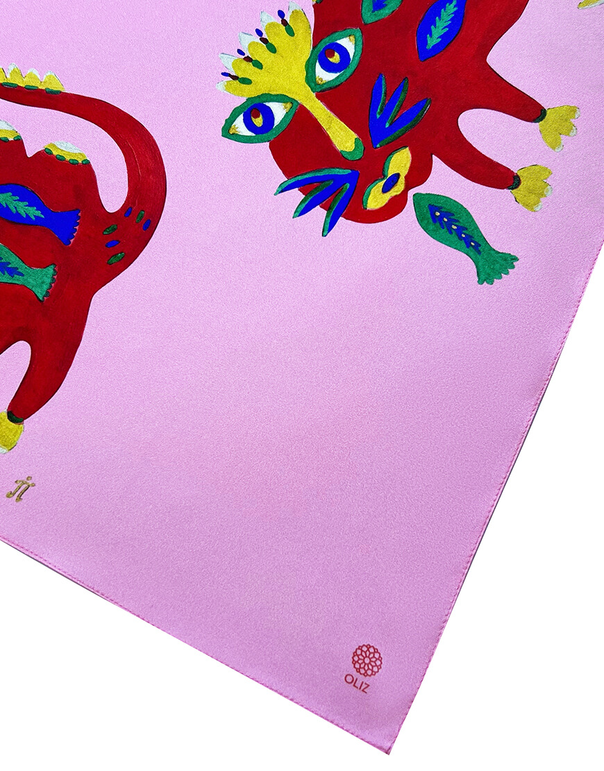 beast7 Шовкова хустка Добрий звір золоту рибку полюбив OLIZ (OL_065) - фото 7