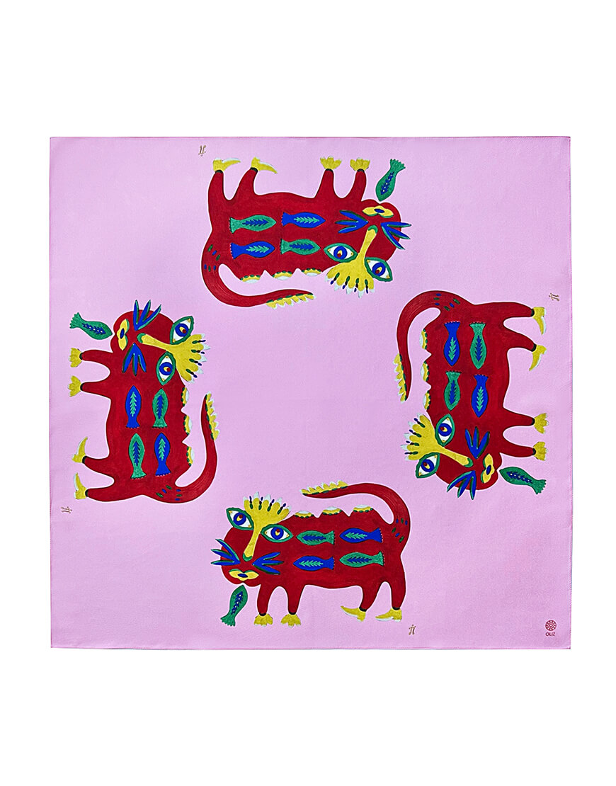 beast8 Шовкова хустка Добрий звір золоту рибку полюбив OLIZ (OL_065) - фото 6