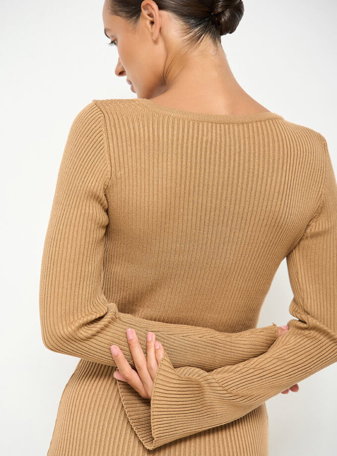 Сукня міді кемел SAVOUR (SVR_JR-1204-camel)