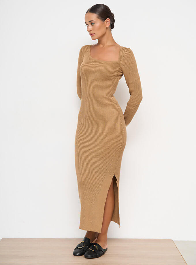 Сукня міді кемел SAVOUR (SVR_JR-1204-camel)