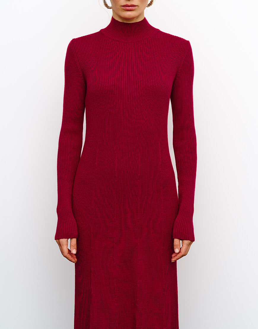 cherry3 Сукня Aveline вишнева J.D.WOOL (JDW_ J.D.2778) - фото 3