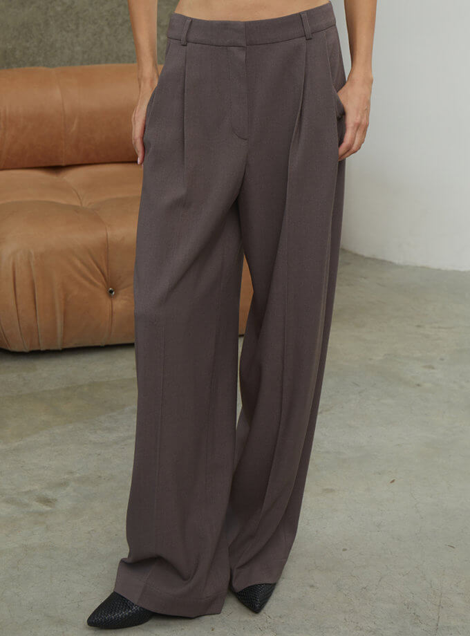 Штани палаццо мокко FIORE BIANCO (FRBC_FB_trspal_mokko)