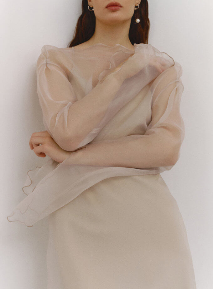 Сукня з шовку й органзи OUN (OUN_S-SS23-18-SILK-ORGANZA-DOUBLE-DRESS)