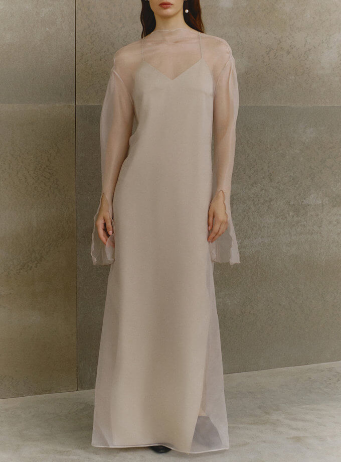 Сукня з шовку й органзи OUN (OUN_S-SS23-18-SILK-ORGANZA-DOUBLE-DRESS)