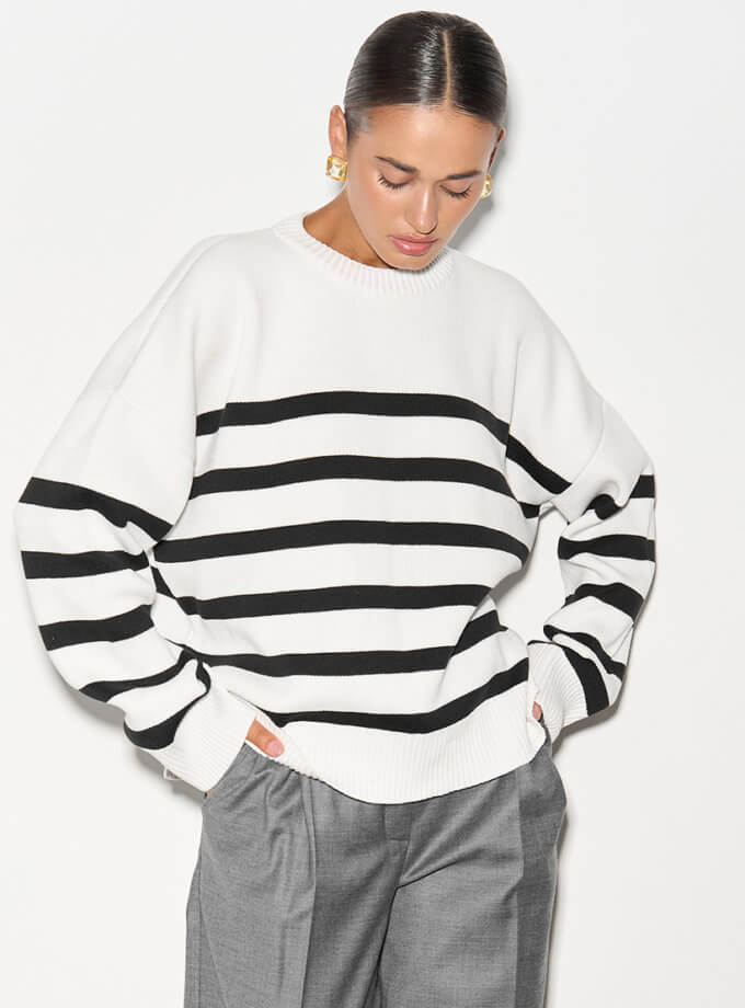 Светр в смужку оверсайз SAVOUR (SVR_JR-1213) - фото 13