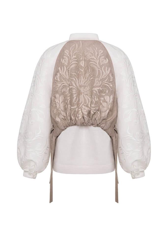 Блуза з кептариком Яворівський дивоцвіт, світлий орнамент GAPTUVALNYA (GPTV_GA_AA_1312)