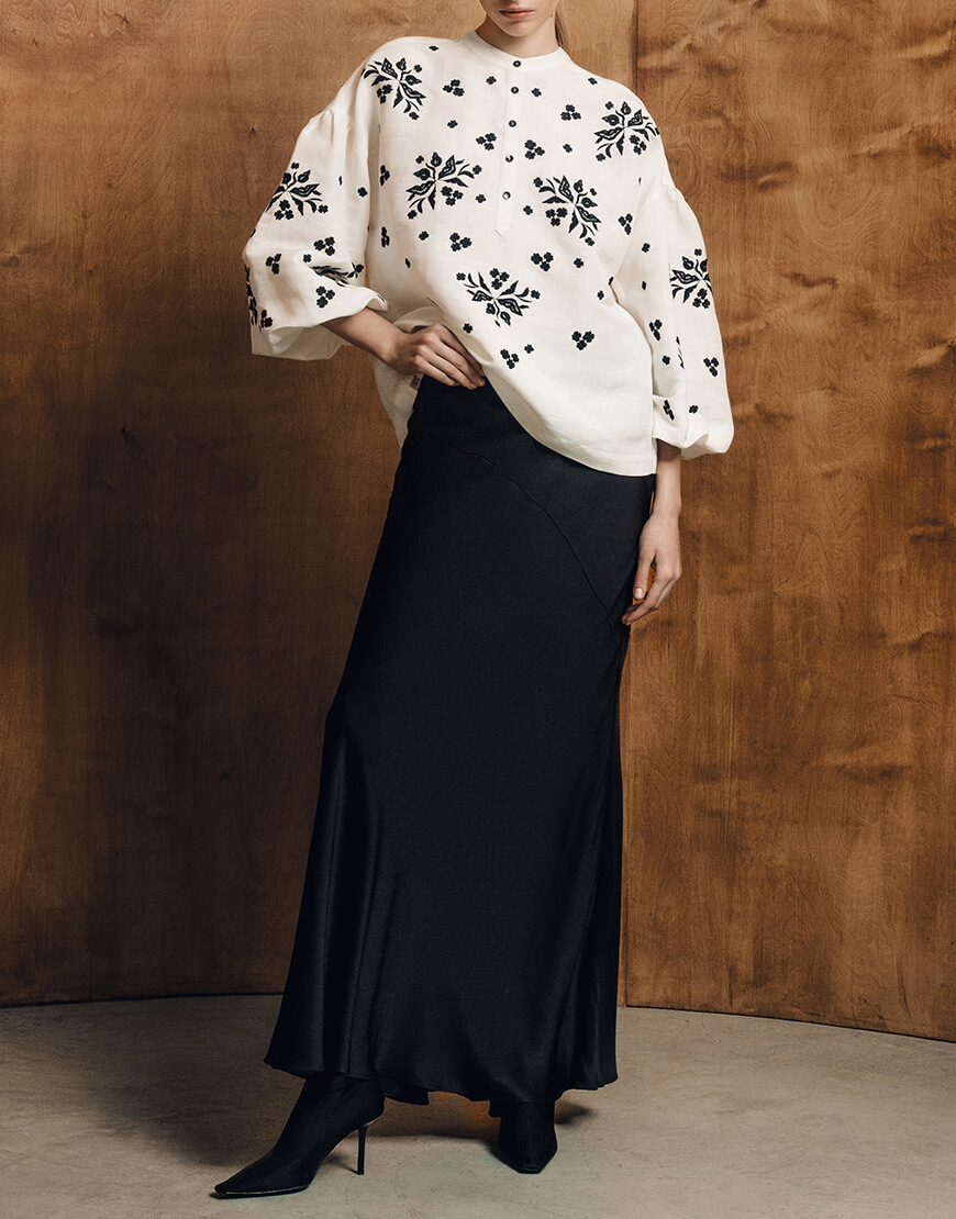 blouse2 Блуза Яворівський дивоцвіт, чорний орнамент GAPTUVALNYA (GPTV_GA_AA_1314) - фото 5