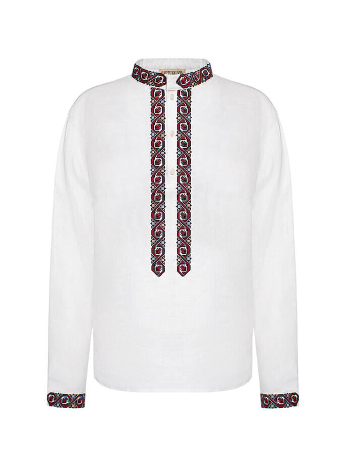 Чоловіча сорочка з давнім традиційним орнаментом Дубове листя GAPTUVALNYA (GPTV_BB_403)