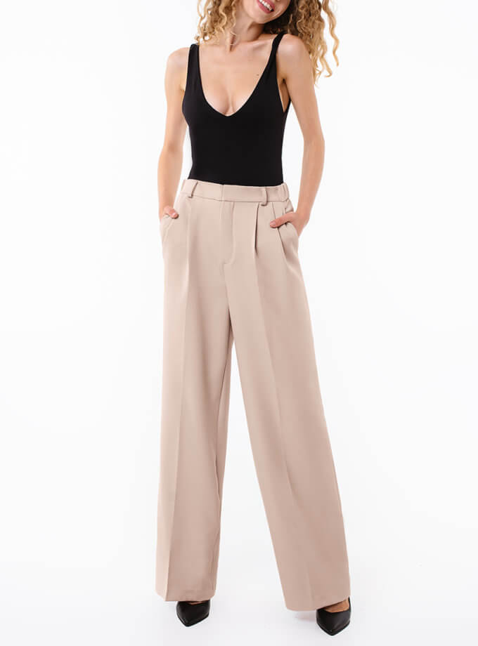 Штани палаццо пісочні MAGNETIC (MGN_1776SD)