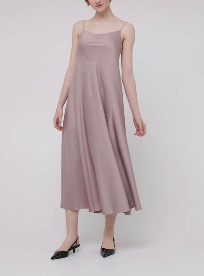 Шовкова сукня на тонких брительках MISS SECRET (MISS_DR-046-beige)