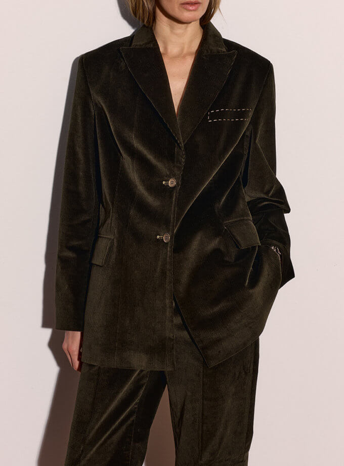Піджак - Темно-зелений Вельветовий WKMF (WKMF_196_1)