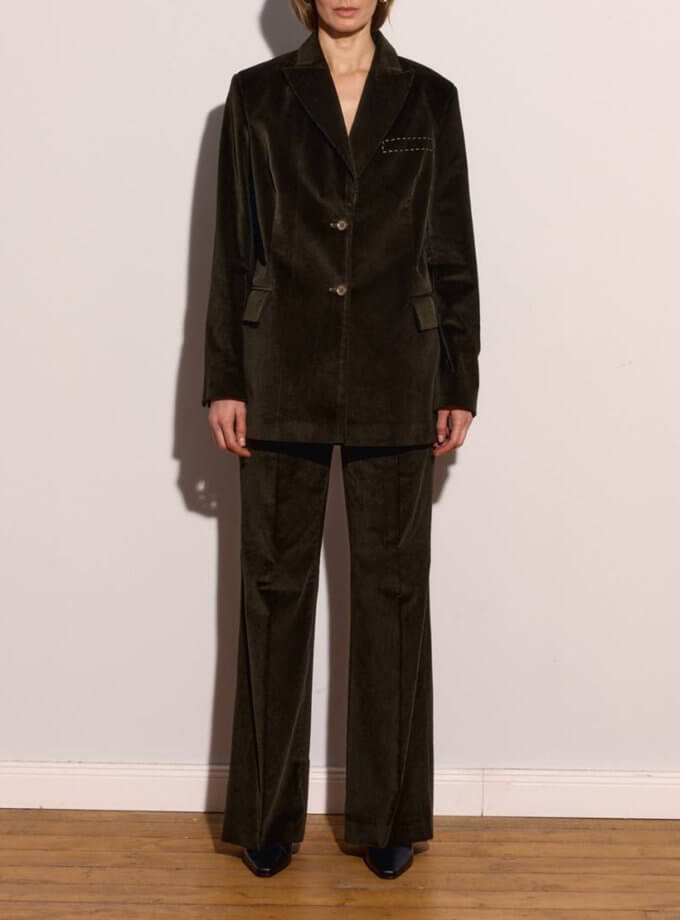 Брюки - Темно-зелені Вельветові WKMF (WKMF_198_1)