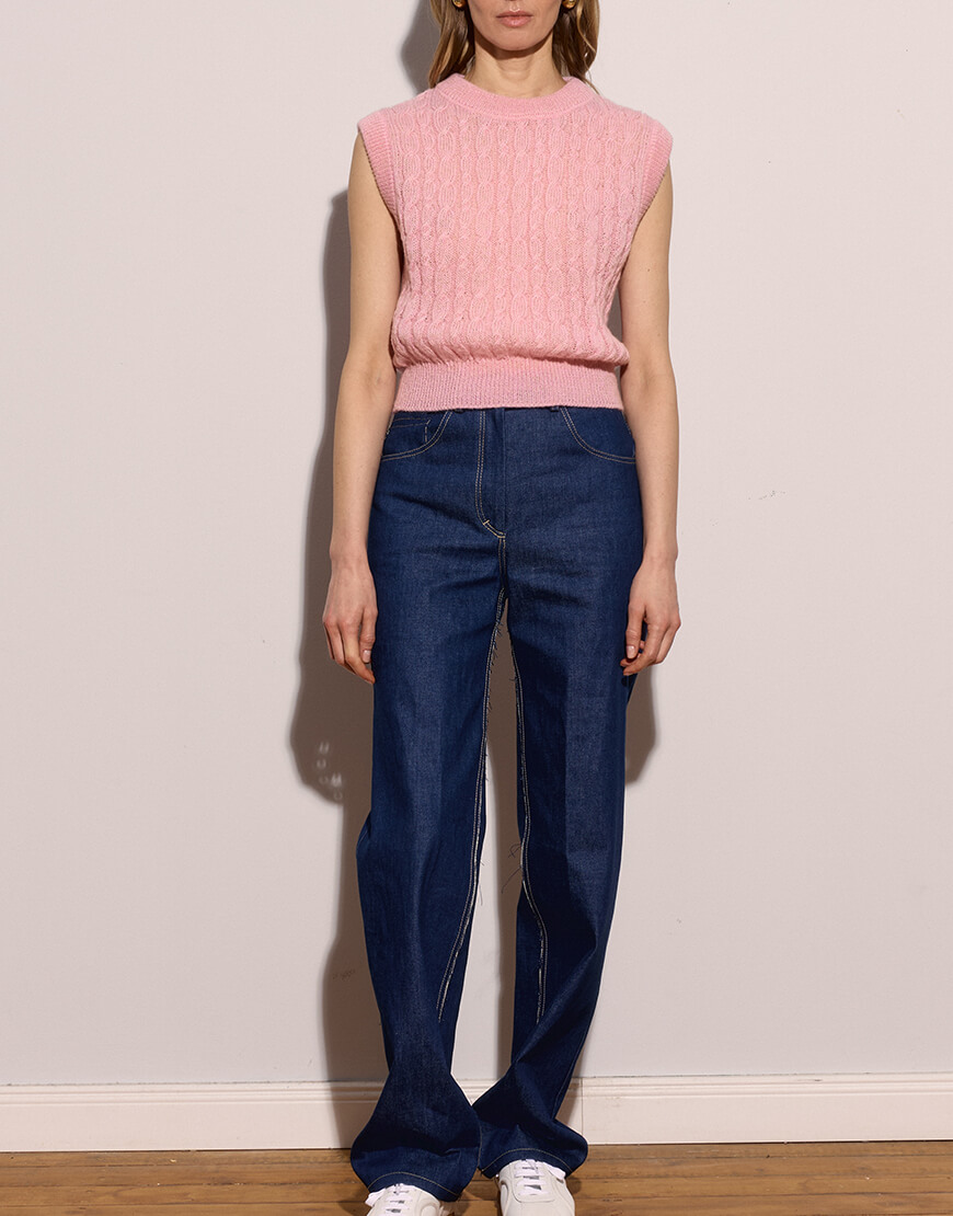 2 В'язаний жилет - Рожевий WKMF (WKMF_205_1) - фото 2