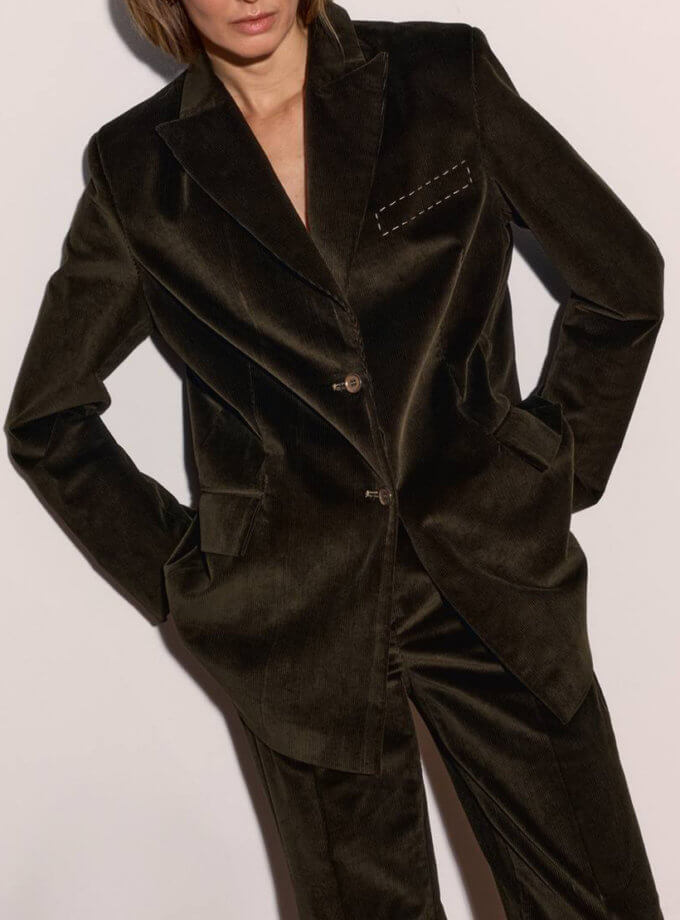 Піджак - Темно-зелений Вельветовий WKMF (WKMF_196_1)