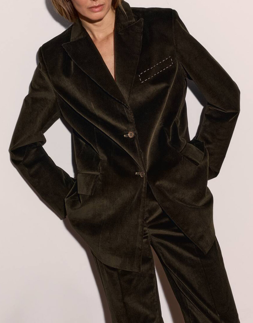 3 Піджак - Темно-зелений Вельветовий WKMF (WKMF_196_1) - фото 2