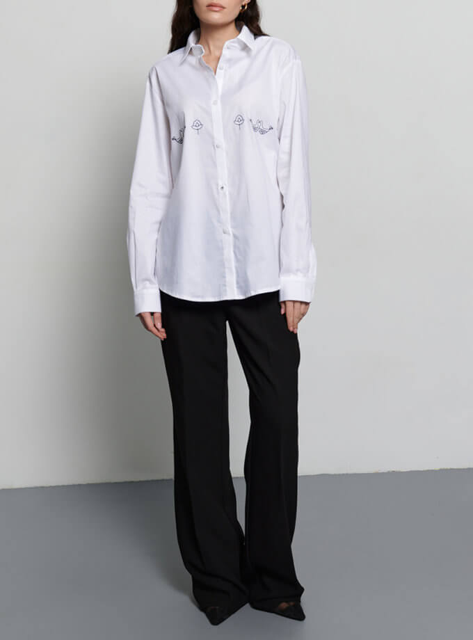 Сорочка з вишитими пташками ANNA YAKOVENKO (AY_3766)