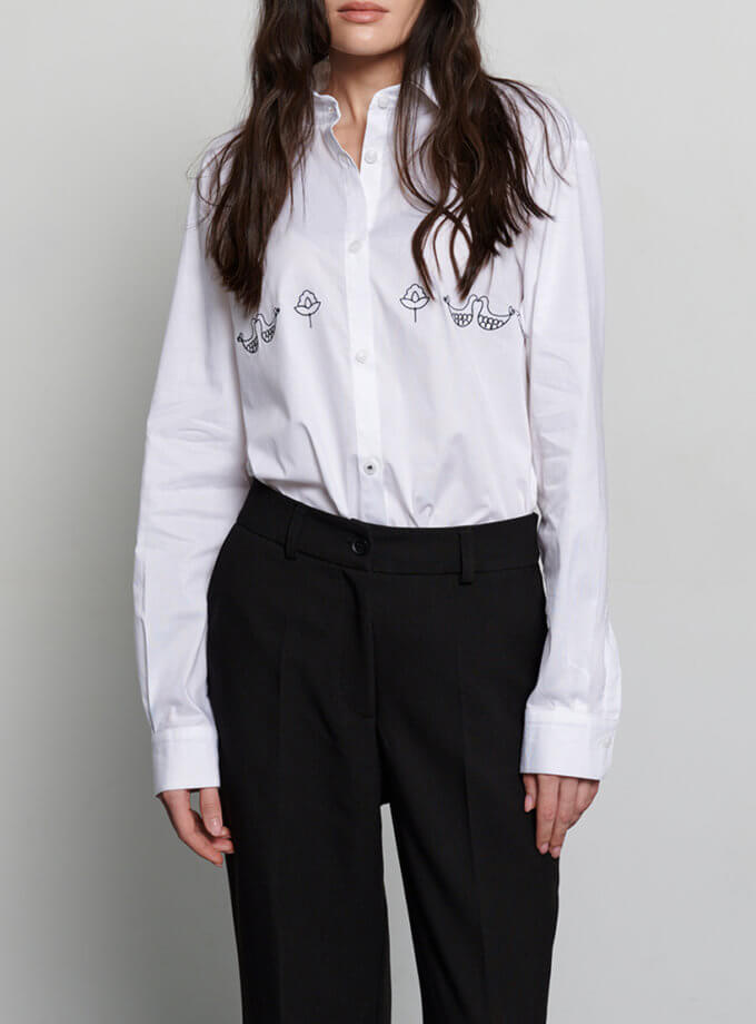 Сорочка з вишитими пташками ANNA YAKOVENKO (AY_3766)