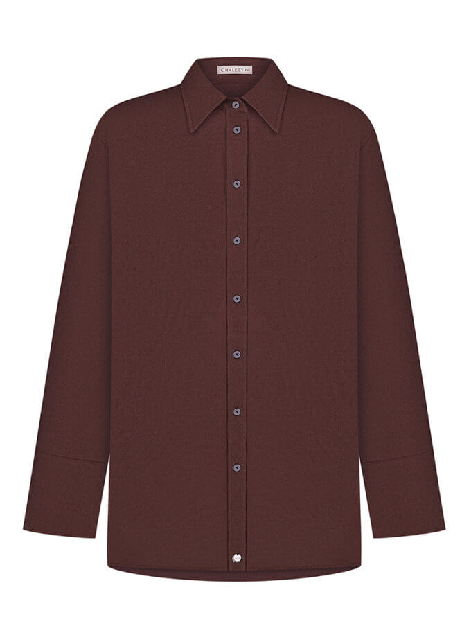 Льняна сорочка з довгим рукавом CHALETY (CHLT_Amalfi_Shirt_ Chocolate) - фото 11