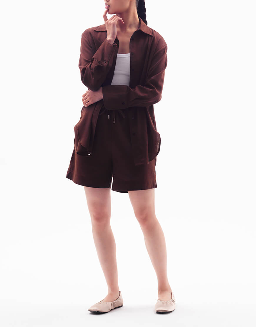 Amalfi_shorts_chocolate_4 Льняні шорти CHALETY (CHLT_Amalfi_Shorts_ Chocolate) - фото 3