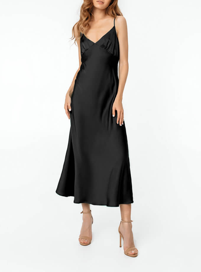 Сукня-комбінація чорна MAGNETIC (MGN_ 1713BK)