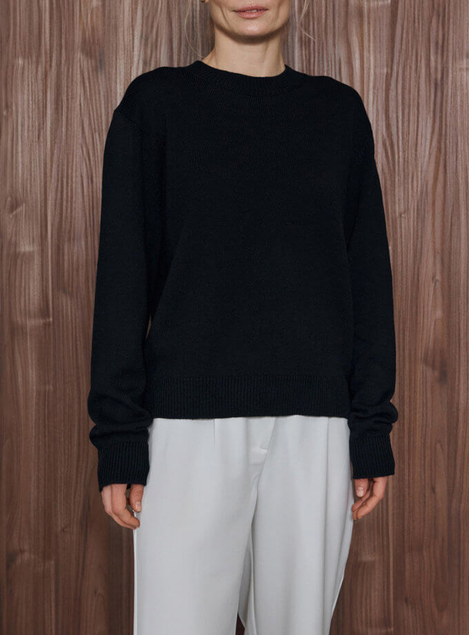 Джемпер з круглою горловиною FIORE BIANCO (FB_2011_black)