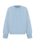 Светр оверсайз з круглою горловиною з вовни мериноса та кашеміру FIORE BIANCO (FB1204_blue)