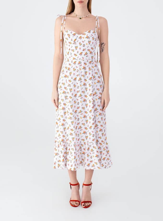 Сукня з чашками біла в принт MAGNETIC (MGN_ 1733WH)