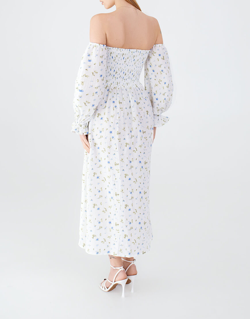 IMG_1899-1 Сукня з об’ємними рукавами бавовняна біла MAGNETIC (MGN_ 1734WH) - фото 3