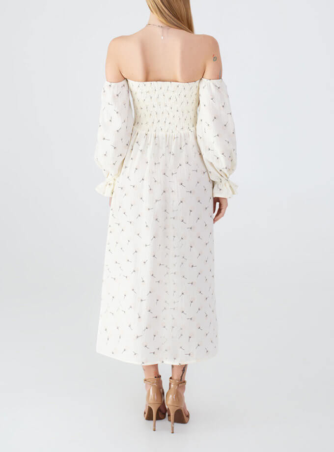 Сукня з об’ємними рукавами бавовняна жовта MAGNETIC (MGN_ 1734YL)