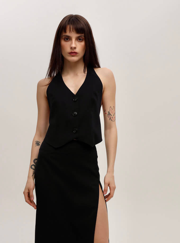 Жилетка чорна до спідниці NOMA STUDIO (NOMA_152024)