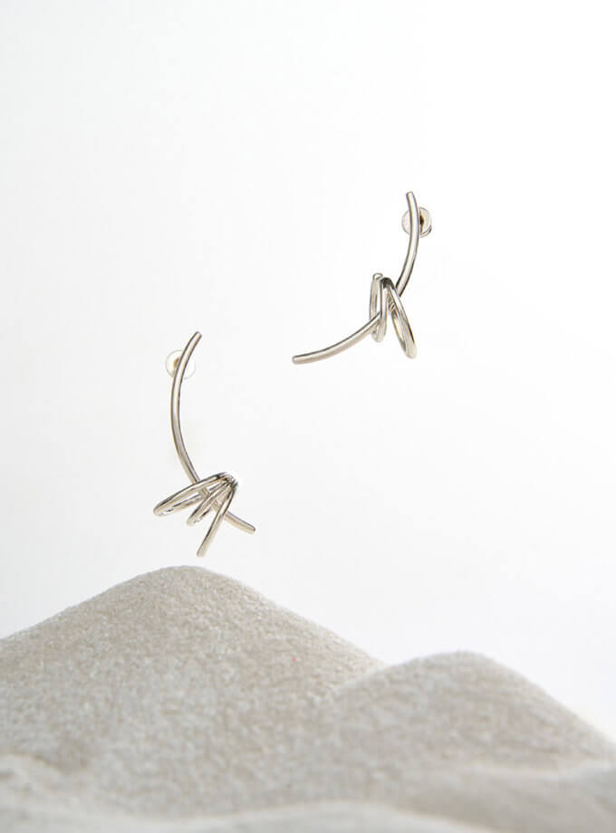 Сет з двох сережок та двох асиметричних каффів Муза XOLODNA (XLD_S_01)