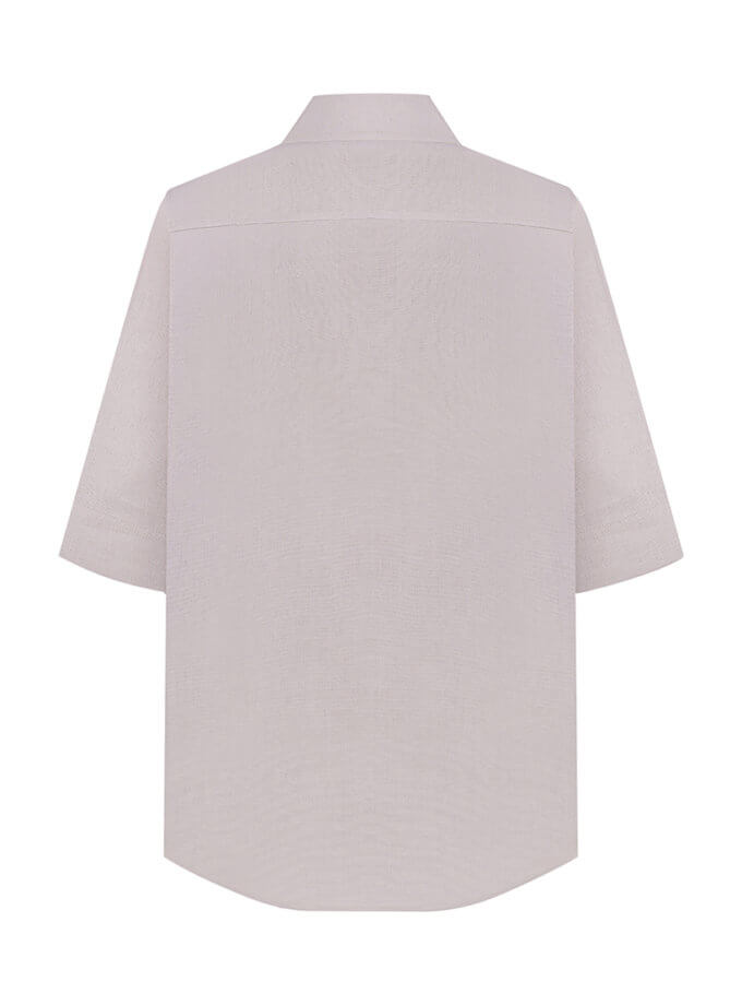 Льняна сорочка з коротким рукавом CHALETY (CHLT_Pimonte_Shirt_ Pearl)