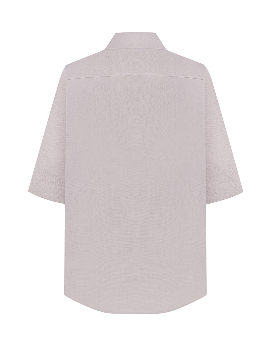 Pimonte_shirt_pearl_2 Льняна сорочка з коротким рукавом CHALETY (CHLT_Pimonte_Shirt_ Pearl) - фото 2