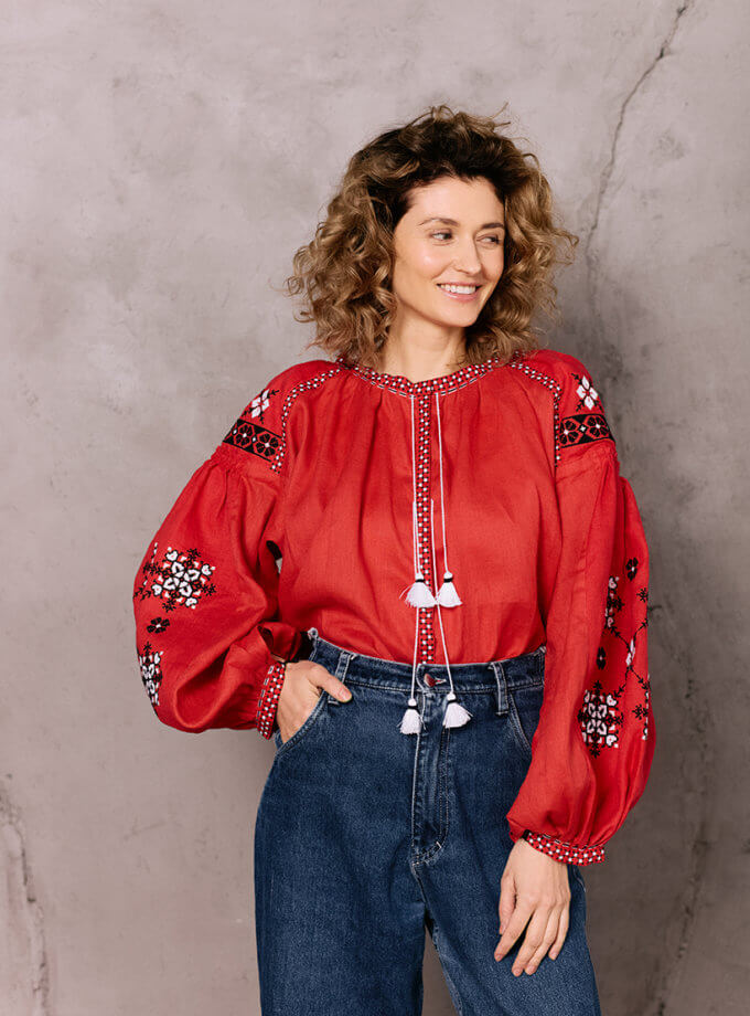 Сорочка Зорі червона VARENYKY FASHION (VRNK_UA-8776-1)