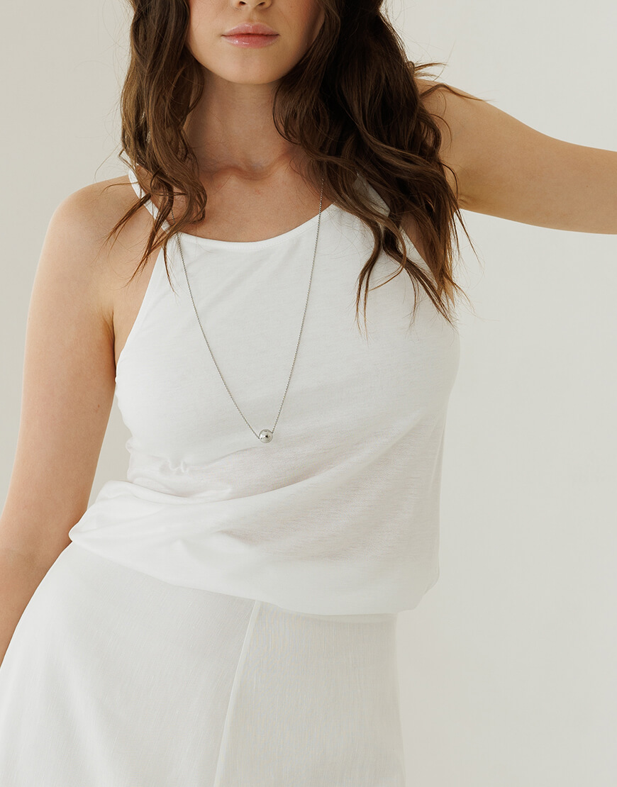 0S7A0851 Топ білий на тонких бретелях SANVY (SNV_SANTOP_WH_1) - фото 2