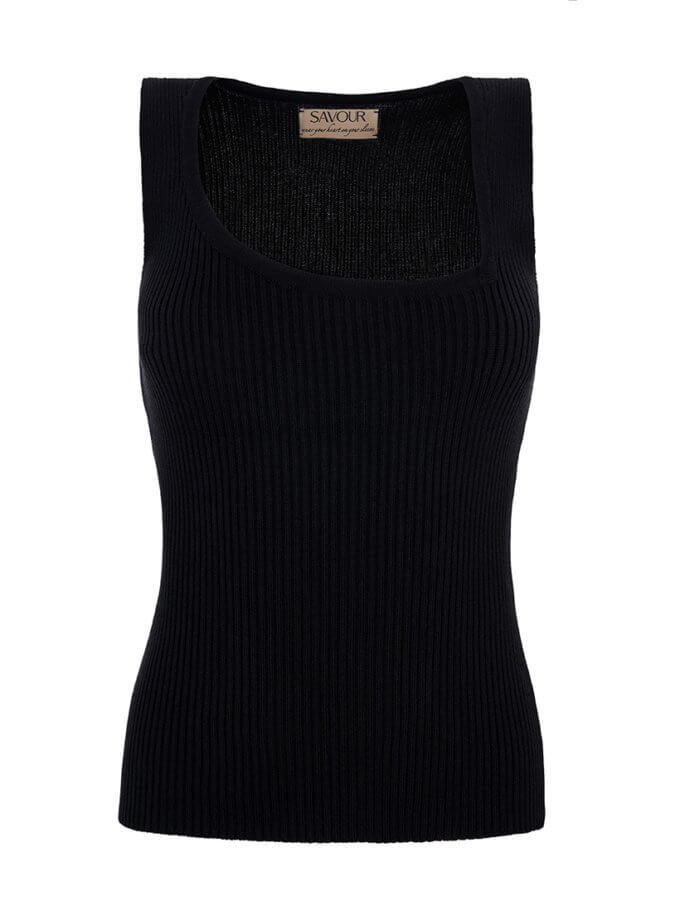 Топ з асиметричним вирізом чорний SAVOUR (JR-1206)