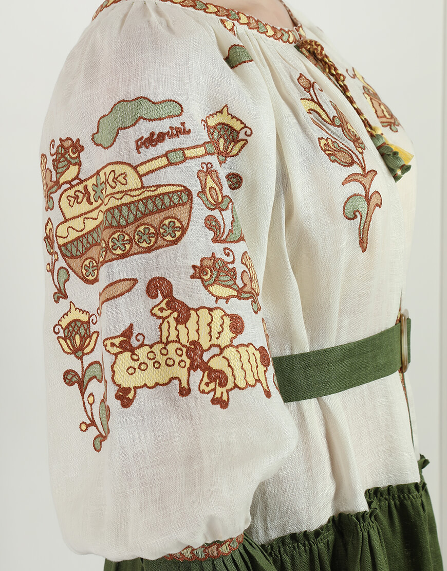 16 (14) Вишита історія бежево-зелена максі-сукня FOBERINI (FOBERI_SS23026OS) - фото 4